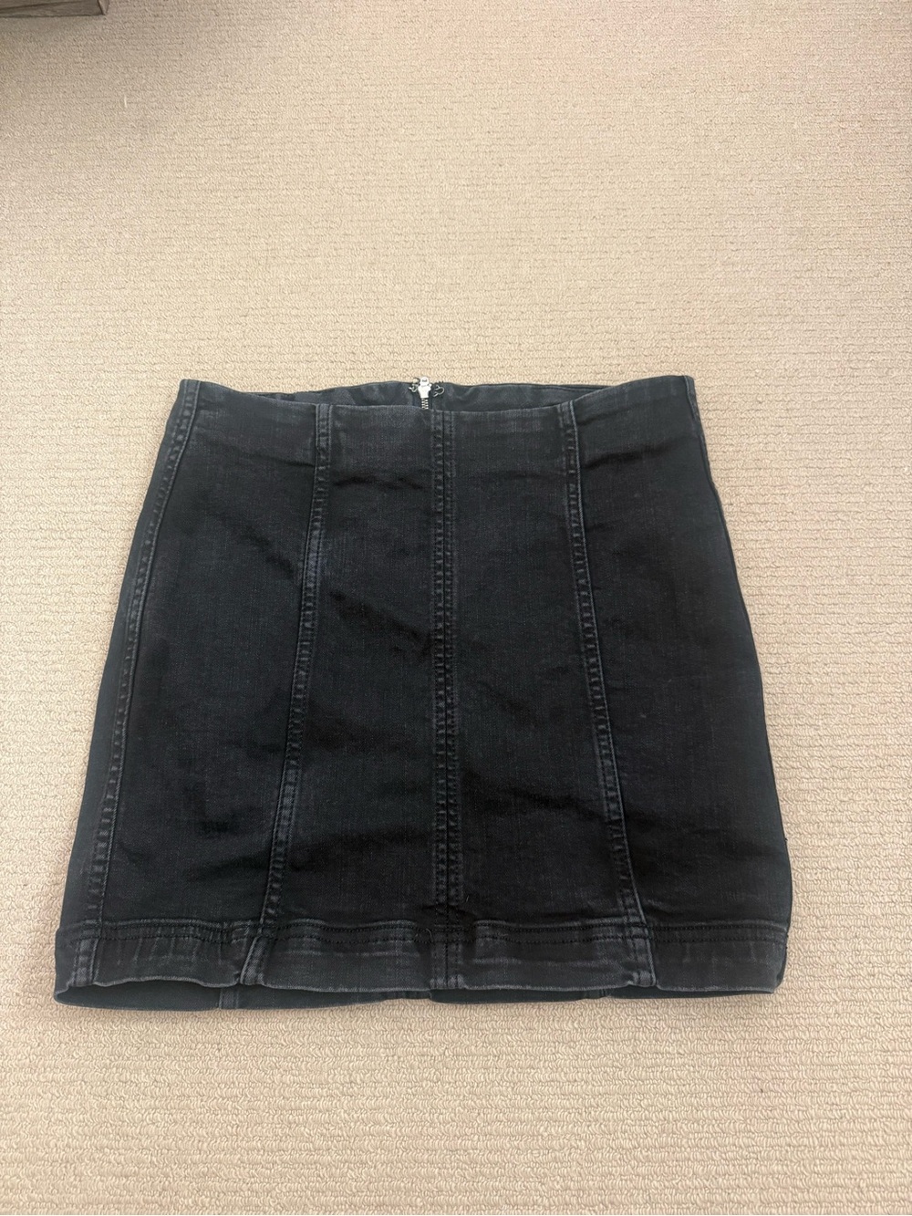 Free People Black Jean Skirt